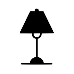 Obraz premium Minimalist Black Lamp SVG Icon – Table Light Vector for Home and Interior Use