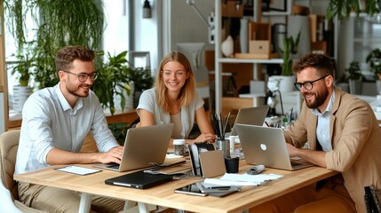 Collaborative teamwork colleagues working together on project