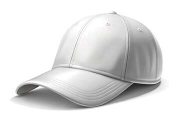 Fototapeta premium White baseball cap with a white brim