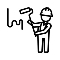 Vector black line icon for Painter