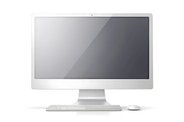 Fototapeta premium Computer monitor is sitting on a white background