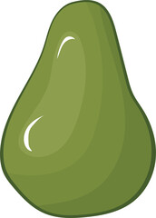 Illustration of a Green Avocado