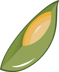 Cartoon Green Avocado Slice without Seed