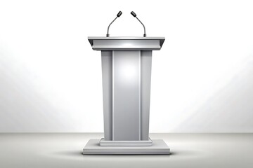 Podium with microphones on it