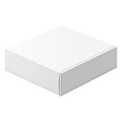 Naklejka premium White square cardboard box packaging mockup isolated transparent background for product presentation