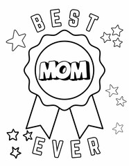 Mother's day Coloring Activity Pages, Happy mothers day Card