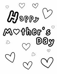 Mother's day Coloring Activity Pages, Happy mothers day Card
