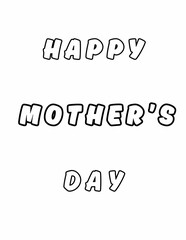 Mother's day Coloring Activity Pages, Happy mothers day Card