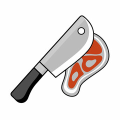 Minimalist Steak and Knife Logo Design.