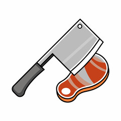 Minimalist Steak and Knife Logo Design.