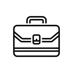 Fototapeta premium Black line icon for briefcase
