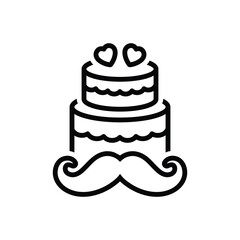Black line icon for cake