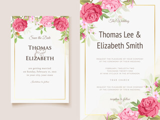 Beautiful Floral Wedding Invitation Card Template