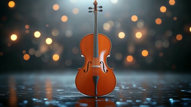 Double bass center stage classical music performance image