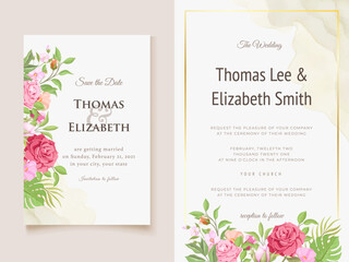 Beautiful Floral Wedding Invitation Card Template