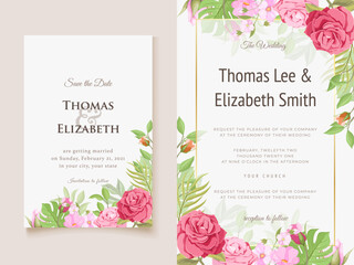 Beautiful Floral Wedding Invitation Card Template