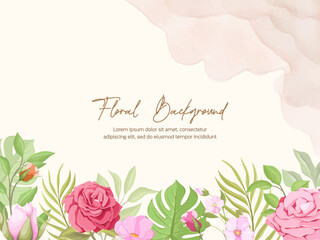 Beautiful Floral Wedding Background Template