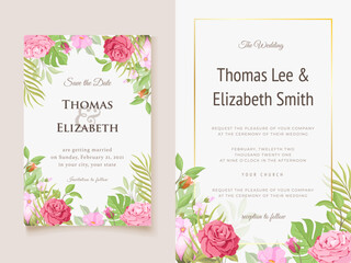 Beautiful Floral Wedding Invitation Card Template