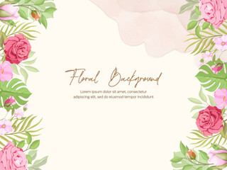 Beautiful Floral Wedding Background Template