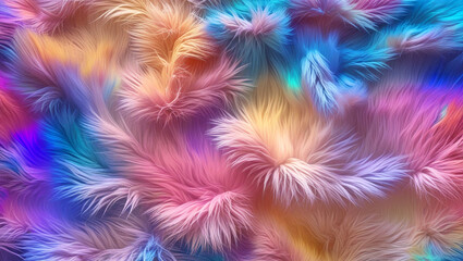 furry abstract background with holographic colors