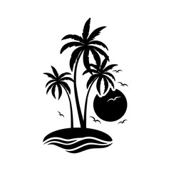 Fototapeta premium Palm tree icon vector. Tree illustration sign. Island symbol. Rest logo.