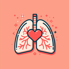 Healthy Lungs and Heart Icon