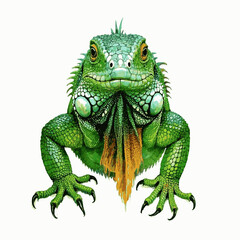 Sunlit Verdant flow iguana isolated watercolor vector illustration svg 