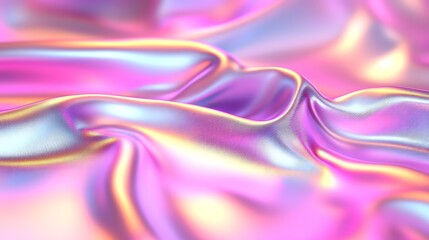 Abstract Fluid Metallic Texture with Swirling Pink and Blue Gradient