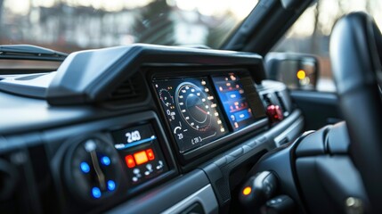 Electric car dashboard with digital display