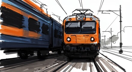 Obraz premium Modern train illustration graphic design