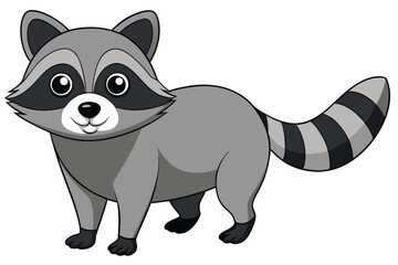 Illustrator of raccoon on white