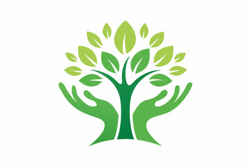 Obraz premium hands holding a tree vector illustration 