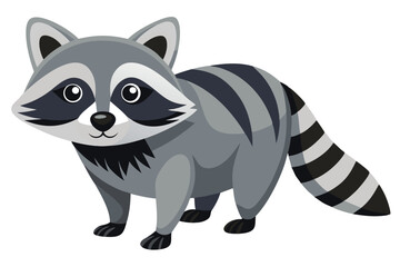 Illustrator of raccoon on white