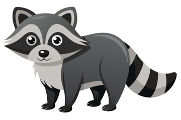 Illustrator of raccoon on white