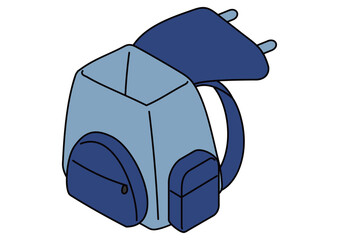 防災リュック（右向き）アイソメイラスト