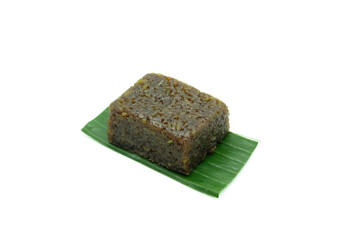 Brown glutinous rice, Thai dessert, black background