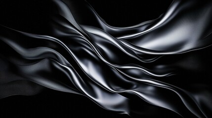 Obraz premium A black and white abstract design of flowing fabric.