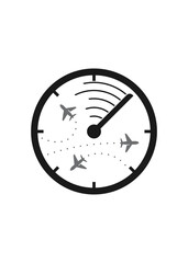 Radar screen with planes icon stock illustration