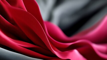 Fototapeta premium Fluid drapes of vibrant fuchsia and grey