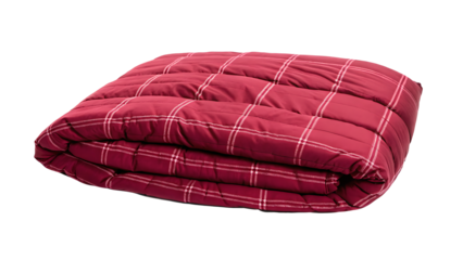 Red duvet isolated on white background PNG. GENERATIVE AI
