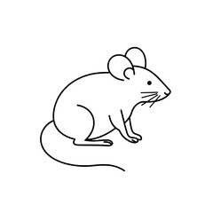 Obraz premium Simple line drawing of a mouse in a sitting position 
