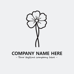 Flower illustration black and white for logo company vector image
