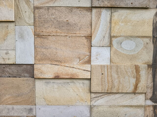 Rectangular natural rock wall tile texture for 3D rendering material and background.