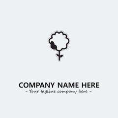 Flower illustration black and white for logo company vector image
