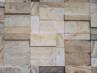 Rectangular natural rock wall tile texture for 3D rendering material and background.