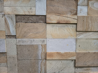 Rectangular natural rock wall tile texture for 3D rendering material and background.