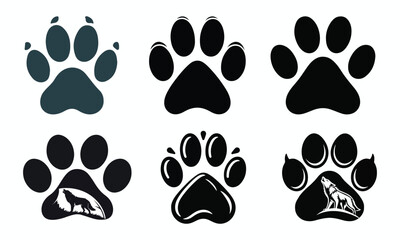 Simple Paw Print Design in Silhouette Style