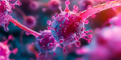 Cutting-Edge 3D Visual Narrative on Infection Control and Airborne Pathogens, Microscopic Battle: Vivid 3D Depiction of Viruses in a Scientific Lab Environment