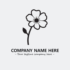 Flower illustration black and white for logo company vector image
