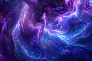 Fototapeta premium Electric blue and purple swirls create an abstract and ethereal digital artwork, Electric blues and purples swirling together
